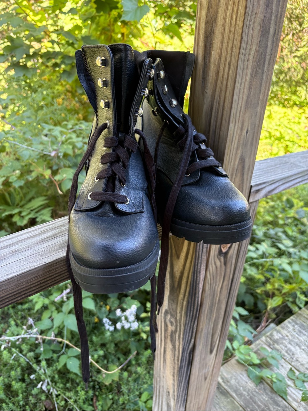 No Boundaries Black Lace-Up Platform Ankle Boots